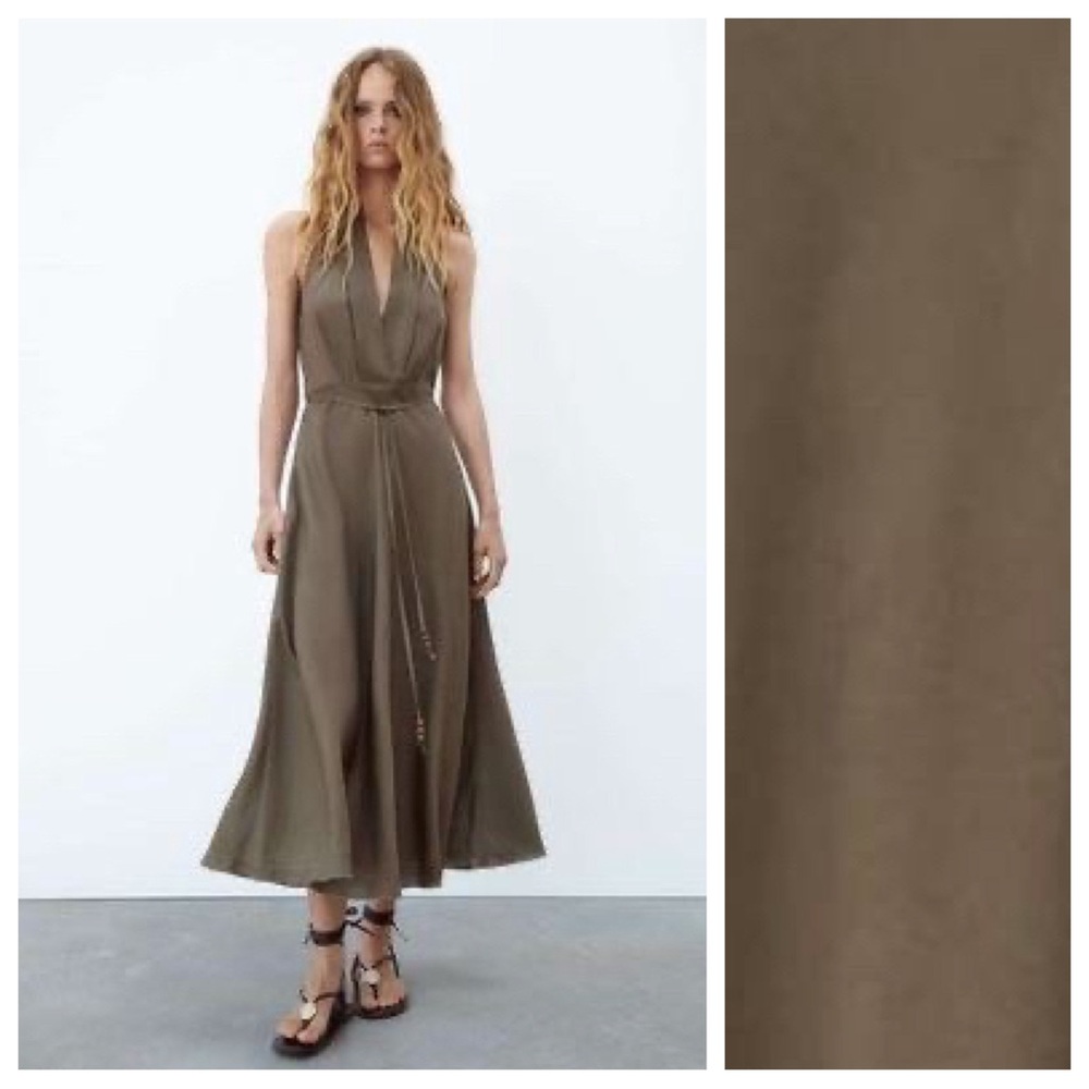 Zara Olive Midi Dress